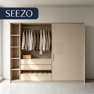 Fabricant de meubles sur mesure pour armoires, ensemble d'armoires, suite de chambre, miroir pleine longueur, panneau en bois grainé, armoire de style scandinave - Product Image 2