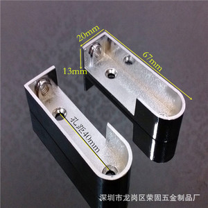 Support mural en alliage de zinc pour tringle de penderie, non amovible, pour tube plat - Product Image 2