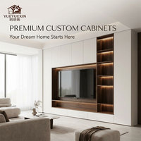 Mueble de TV de Pared con Almacenamiento Integrado, Mueble Flotante con Estantes Abiertos y Panel de Pared Acanalado