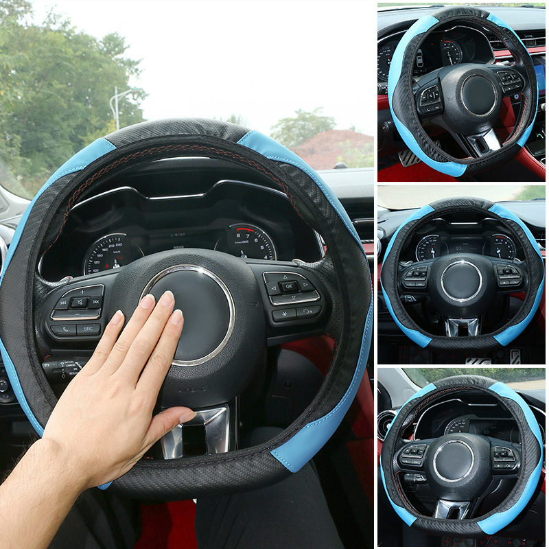 High-Quality 38cm Sports Style Universal PU Leather Car Steering Wheel Cover for BYD - Auto Accessor