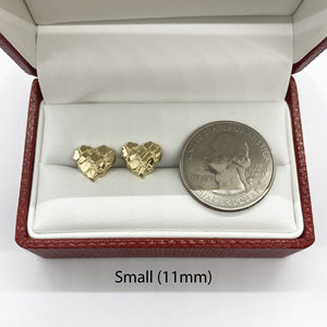 Anting Tusuk Desain Nugget Hati Berlapis Emas 14k Gaya Hip Hop Duyizhao untuk Wanita dan Remaja Putri - Product Image 5