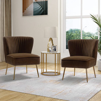Offre Spéciale Shell Accent Chaise Salon Bleu Velours Accent Canapé Chaise Pour Café