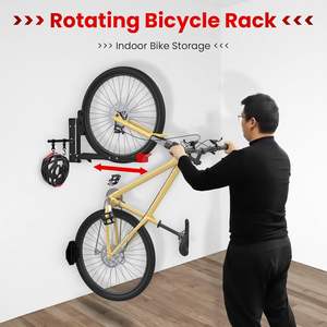 Support mural réglable en acier pour vélo, support de rangement vertical avec crochet pivotant et cintre pour <span class=keywords><strong>le</strong></span> stationnement des vélos dans <span class=keywords><strong>le</strong></span> garage - Product Image 3