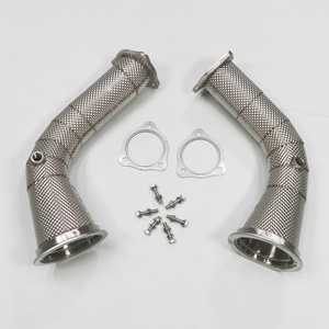Reducing Straight Exhaust Downpipes With Brushed for Audi RS4 RS5 B9 2019-2022 2.9T, 304 Stainless Steel, OEM & ODM Available - Product Image 2