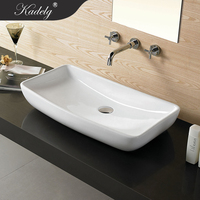 Wisdom Sanitaire Lavabo à main de comptoir moderne pour salle de bain Facile à nettoyer Blanc