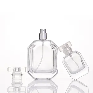 30ml 50ml 100ml Récipient de parfum transparent Flacons à pompe à brume fine Flacon de parfum en verre