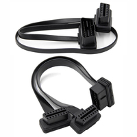Cable plano de conector macho a hembra OBDII/OBD2 de 16 Pines de perfil bajo 1M Cable de extensión de diagnóstico Delgado completo de 16 pines J1962 OBD 2/II