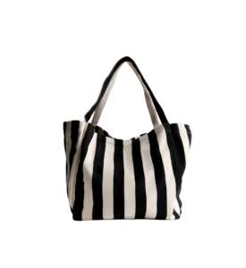 Customisable Grocery Stripe Canvas Cotton Printing Shopping Reusable Women Cloth White Canvas Tote <b>Bag</b> With Custom Printed logo - Product Image 4