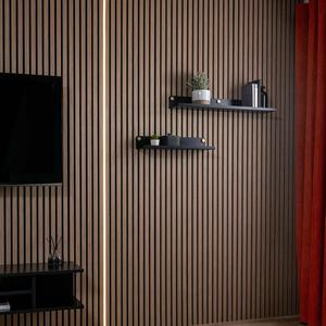 Pannello Acustico Moderno con Doghe Fonoassorbenti e Striscia LED, Riduzione del Rumore del 90% per Pareti Interne di Soggiorno e Camera da Letto - Product Image 4