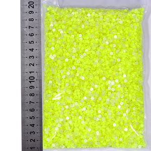 SS6-SS30 Couleur Vert Fluo Rond Cristal Pierre Non Hotfix Strass Applique Flatback Verre Néon Strass pour Vêtements Bijoux - Product Image 2
