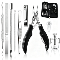 Kit de pédicure professionnel 9 pièces en acier inoxydable pour ongles incarnés, coupe-ongles épais et outils de suppression des cuticules, pour paronychie
