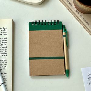 Libreta Personalizada con Logotipo, Portátil, 14.9 cm x 9 cm, 50 Hojas, Cubierta de Papel Kraft, con Juego de Bolígrafos, Agenda, Organizador, Bloc de Notas, Bloc de Notas para Negocios - Product Image 4