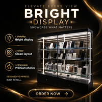 Vitrine d'exposition verrouillable pour téléphones portables avec éclairage LED personnalisé, comptoir pour accessoires mobiles, pour magasin de vente au détail d'électronique