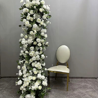 Camino de Mesa de Flores de Seda, Camino de Mesa de Flores de Eucalipto, Camino de Mesa de Flores Artificiales, Rosas, Hortensias, Decoración para Bodas, Hoteles, Restaurantes, Juego de Mesa