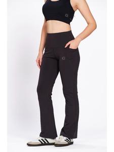 Leggings de Cintura Alta con Bolsillo para Móvil, Color Gris Oscuro, de Licra, Corte Bootcut, para Mujer, Marca Munns & Mars, Ideales para Gimnasio, Entrenamiento y Yoga - Product Image 1
