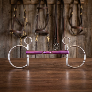 Bridon Baucher à double articulation en titane rose Tough Tack TT-PTB-001 avec emballage personnalisé - Product Image 3