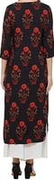 Klv — robe longue arabe à manches trois quarts pour femmes, design indien kurta, en crêpe, coupe droite élégante et sexy