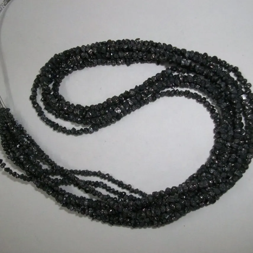 Природные черные бриллианты, грубые необработанные кристаллы, драгоценные камни из Индии
