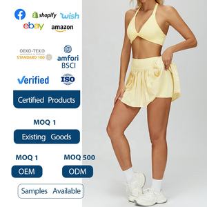 XIANDA OEM, soutien-gorge de sport à bretelles, logo personnalisé, taille plus, pour femmes, avec poche, jupes de tennis, ensembles de yoga athlétiques, fitness - Product Image 6