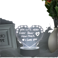 Lámpara Nocturna LED 3D Creativa con Tablero de Mensajes USB, Regalo para Niños, Novias, Decoración Moderna para Oficina