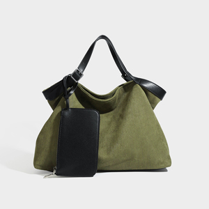 Bolso de lona del fabricante con asas de cuero PU y accesorio de cartera con cremallera, estilo minimalista, para todas las estaciones, bolso de mano para mujer - Product Image 2