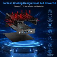 Mini PC Industrial, Computadora de Escritorio sin Ventilador con Procesador Core I7-5500U, Admite 7x24 Horas de Funcionamiento Estable en Entornos Hostiles