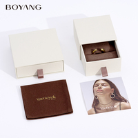 Boîte à bijoux personnalisée Boyang avec logo, pour bagues, boucles d'oreilles, pendentifs, colliers, bracelets, emballage cadeau