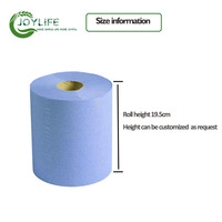 Rouleau de serviettes en papier de salle de bain Blue Center-Fed 400m pâte de bois vierge, papier hygiénique industriel pour le lavage des mains