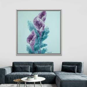 <span class=keywords><strong>Reproduction</strong></span> 2025 de l'œuvre originale du maître Qi Yu : *Brahma Flower - Guanyin Lotus*, Peinture à l'huile pour la décoration intérieure. - Product Image 4