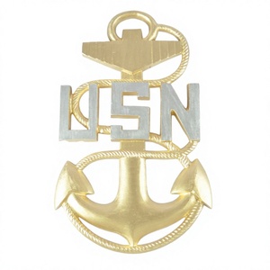 Letrero DE LA Marina de EE. UU. de estilo náutico con acabado dorado USN Letrero náutico decorativo con acabado de calidad superior de lujo a precios impresionantes - Product Image 1