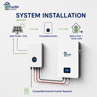 Batterie LiFePO4 murale 51,2 V 200 Ah 10,24 kWh, IP65, avec BMS intégré, 6000 cycles, RS485 CAN RS232, pour stockage d'énergie solaire domestique