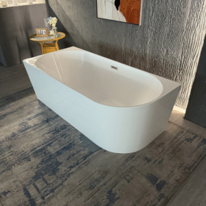 La surface carrée à bords étroits de Suly Merlin contre le <span class=keywords><strong>mur</strong></span> est une <span class=keywords><strong>baignoire</strong></span> en acrylique autoportante plate Bain à remous - Product Image 3