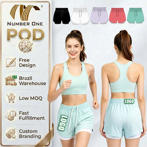 Shorts <span class=keywords><strong>de</strong></span> course pour femmes POD vert menthe 2-en-1 avec doublure intérieure <span class=keywords><strong>de</strong></span> <span class=keywords><strong>compression</strong></span> couleur unie, cordon <span class=keywords><strong>de</strong></span> serrage, logo personnalisé, bas <span class=keywords><strong>de</strong></span> sport pour <span class=keywords><strong>femme</strong></span> - Product Image 1