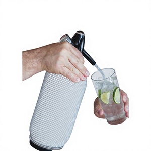 Sifón de Soda detrás de la barra, sifón de soda de vidrio con malla de Metal, 1 litro - Product Image 4
