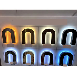 Enseigne lumineuse 3D avec nom <span class=keywords><strong>de</strong></span> société, <span class=keywords><strong>lettres</strong></span> 3D, éclairage LED multicolore, panneau en acier inoxydable et acrylique, étanche, transformateur, utilisation en extérieur - Product Image 6