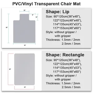 Hot Sale PVC Roll Office Floor Protection Chair Mat Carpet For Office Chair Floor