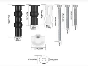 Copri wc cerniere vecchi raccordi parti Kit Extra lungo <span class=keywords><strong>espansione</strong></span> dadi in gomma viti sedile del water bullone - Product Image 2