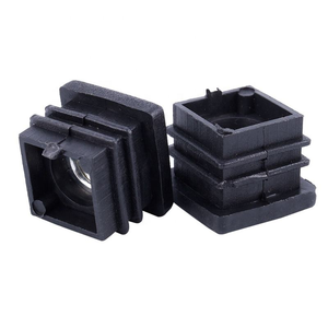 Square <b>Plastic</b> Tube Insert With Threaded Nut, Furniture Square Pipe Leveling Feet Plug, Made in China - Product Image 2