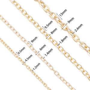 Chaîne en aluminium imperméable et inaltérable aux couleurs or et argent |   Chaîne à maillons ovales pour sacs, accessoires et fabrication de bijoux - Product Image 4