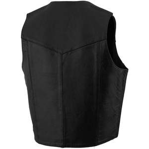 2025 cuero Premium Hombres estilo occidental cuello en V chaleco cierre a presión motocicleta chaleco LKMMLSH - Product Image 6