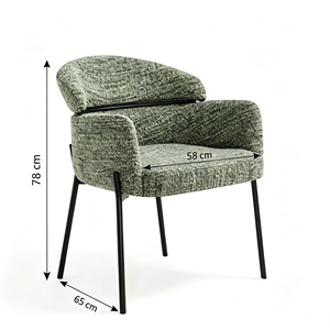 Modern Upholstered <b>Dining</b> <b>Chair</b> With Fabric Seat Metal Legs Contemporary Design Home Furniture - Product Image 4