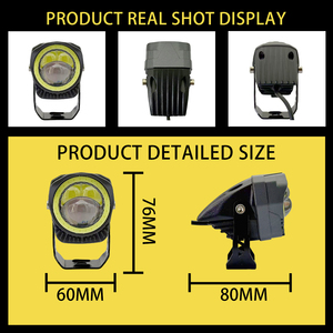 Projecteur LED Moto 25W 12V-80V en Aluminium, Feu Stop, Feu de Croisement Jaune, Feu de Position Blanc, Étanche, Phare Antibrouillard - Product Image 5