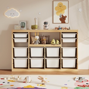 Armario de Almacenamiento de Juguetes de Madera Maciza para Niños Tianyi <span class=keywords><strong>Montessori</strong></span> con 3 Estantes, <span class=keywords><strong>Librería</strong></span> de Gran Capacidad y Almacenamiento para Bebés - Product Image 3