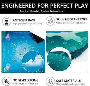 Tapete de Mahjong Americano de Lujo Antideslizante con Diseño Personalizado, Bolsa de Transporte y Reglas para Mahjong, Dominó y Póker - Product Image 3