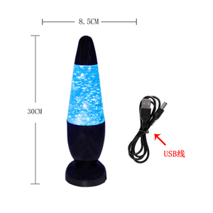 J & R RGB LED Glitter luce notturna 3D Multi-colore razzo <span class=keywords><strong>Lava</strong></span> lampada bianco caldo nero per soggiorno camera da letto Idea regalo - Product Image 3