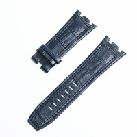 Correa de Reloj de Cuero Vacuno Genuino de Primera Capa para AP Audemars 15400 15703 26320 Royal Oak Offshore Series para Hombre, 27 mm, Negra y Marrón