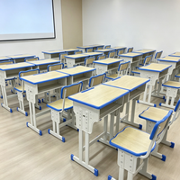 Ensemble de bureau et chaise réglables pour étudiants, structure métallique, mobilier scolaire pour salle de classe, bureau et chaise d'étude pour enfants
