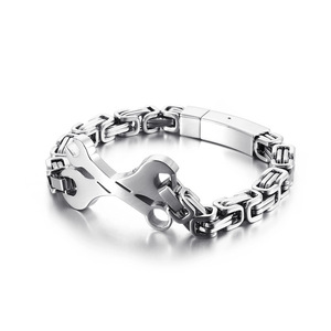 Bracelet hip-<span class=keywords><strong>hop</strong></span> en acier inoxydable pour homme, nouvelle collection - Product Image 1