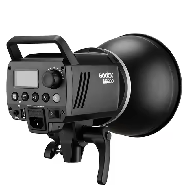 MS300V 300W Studio Flash Light with 2.4G Receiver and Bowens Mount Lightweight Durable for DSLR Cameras