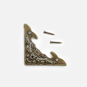 Protector de esquina de Metal para manualidades, <span class=keywords><strong>joyero</strong></span> de Bronce Antiguo, Protector de <span class=keywords><strong>pie</strong></span> de esquina, caja de madera, muebles decorativos - Product Image 2